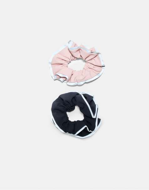 Stradivarius set van 2 sportieve scrunchies in pastelroze - view 1