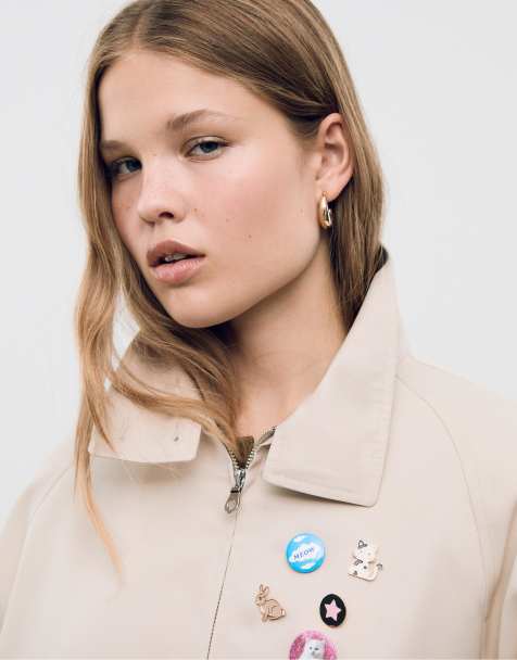 Stradivarius - Set van 5 contrasterende kittenbadges in roze - view 1