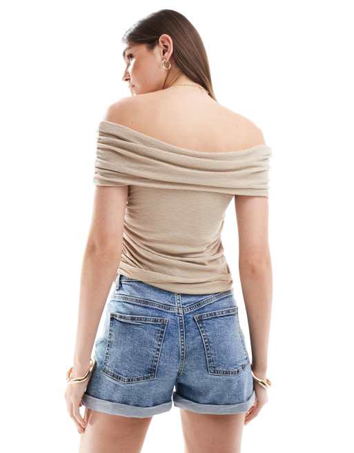 Sheer bardot top deals