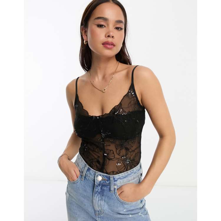 Stradivarius sheer lace body ASOS