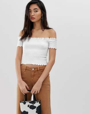 asos white off the shoulder top