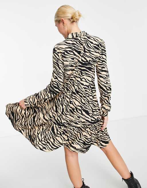 White Karen Millen Zebra Dress Tiered Maxi Dress Womens Dresses