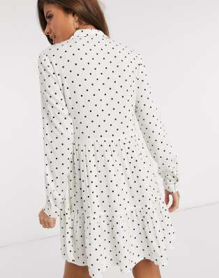 white dress with black dots