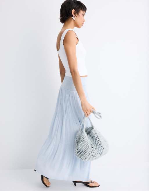 Stradivarius – Shopper-Tasche in Grau mit Metallic-Häkeldesign, 3 von 4