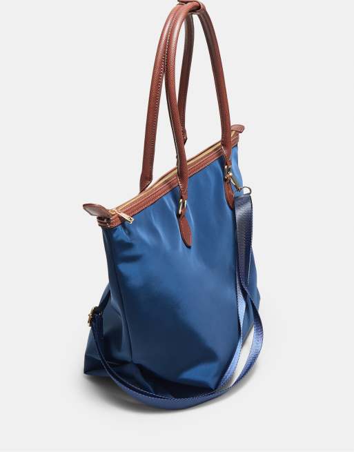 Stradivarius shopper-taske med kontrast i navy blå, 4 af 4