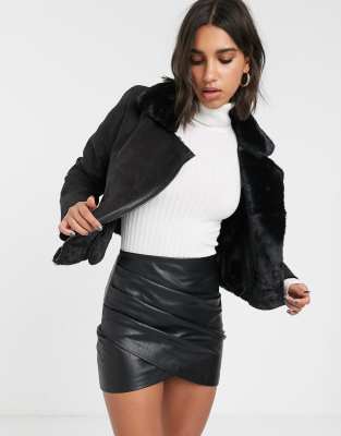 short black aviator jacket