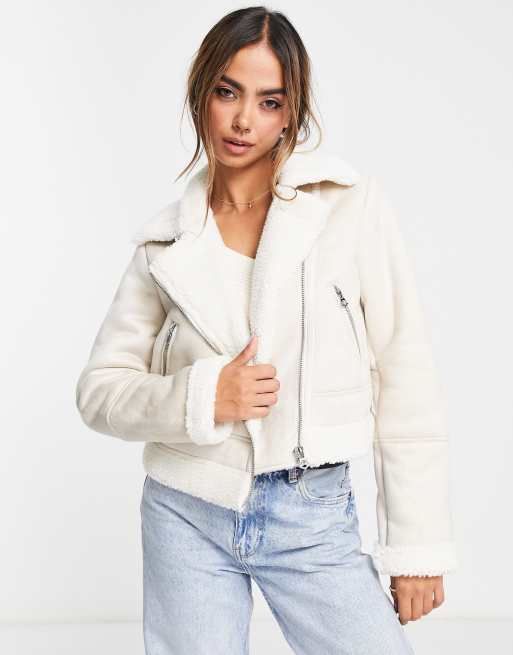 White best sale aviator jacket