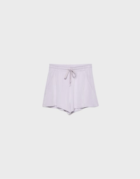 Stradivarius - Short doux au toucher à surpiqûres - Mauve - view 1