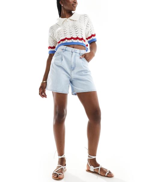 Stradivarius - Short en jean - Bleu clair - view 1