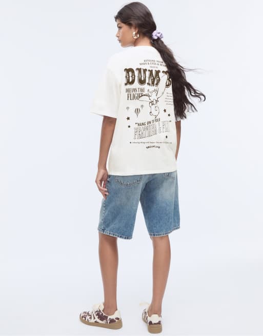 Stradivarius Short sleeve dumbo t-shirt in white | ASOS