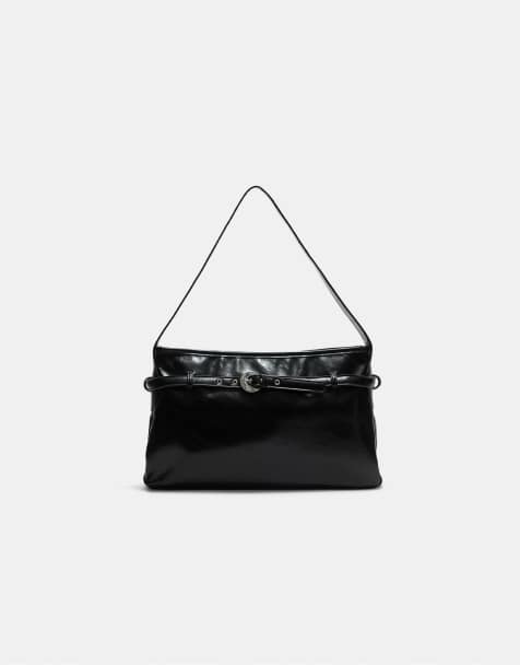 Stradivarius Shoulder bag with belt in black - view 1