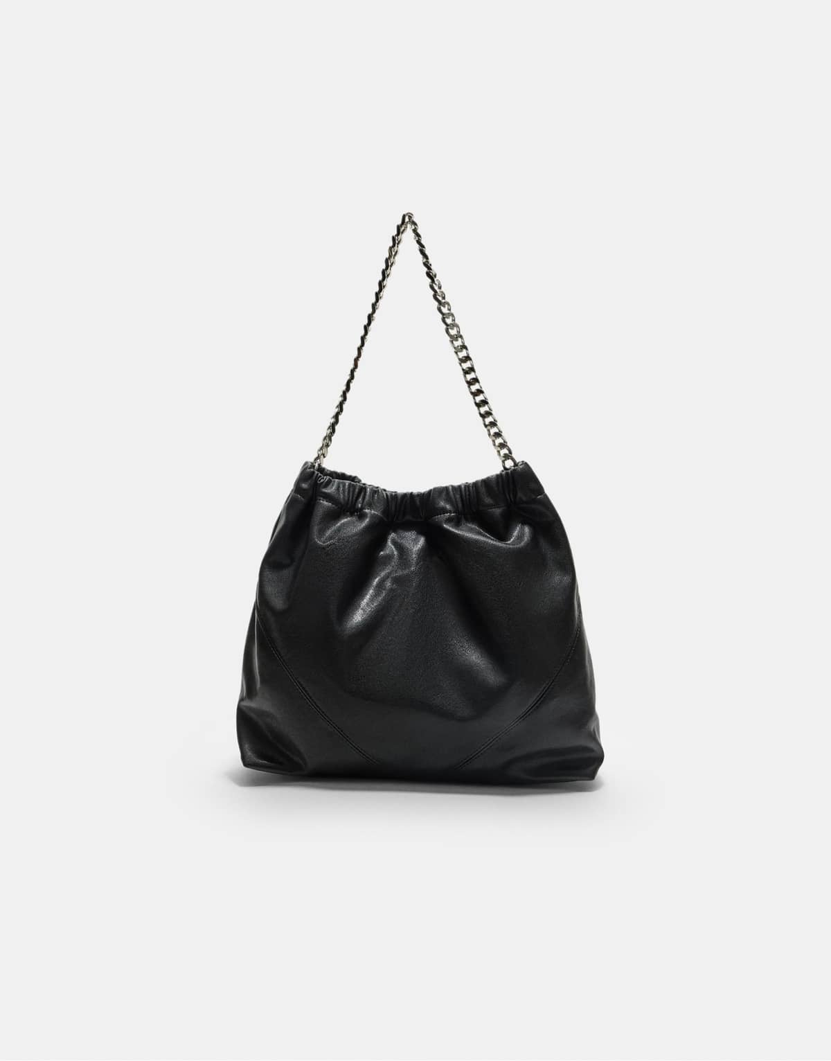 Stradivarius Shoulder bag with chain in black