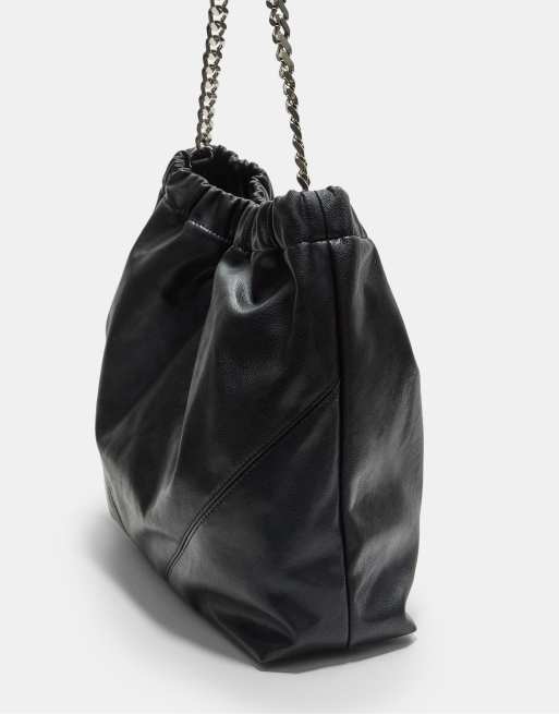 Stradivarius Shoulder bag with chain in black, 2 of 4