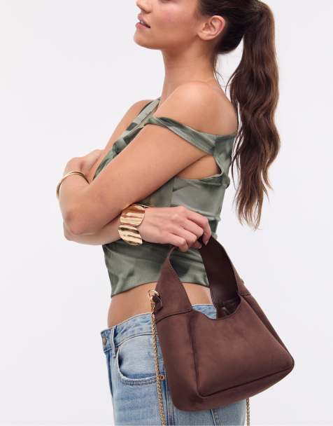 Stradivarius Shoulder bag with chain in brown - view 1