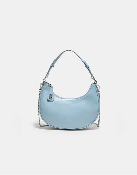 Stradivarius Shoulder bag with chain in sky blue - view 1