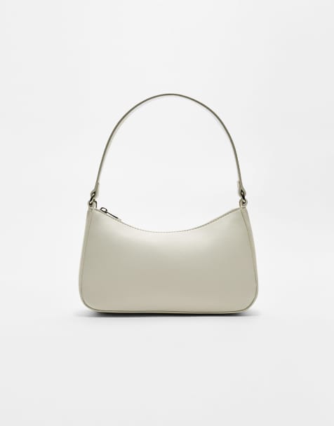 Stradivarius shoulder bag with chain strap in white - view 1