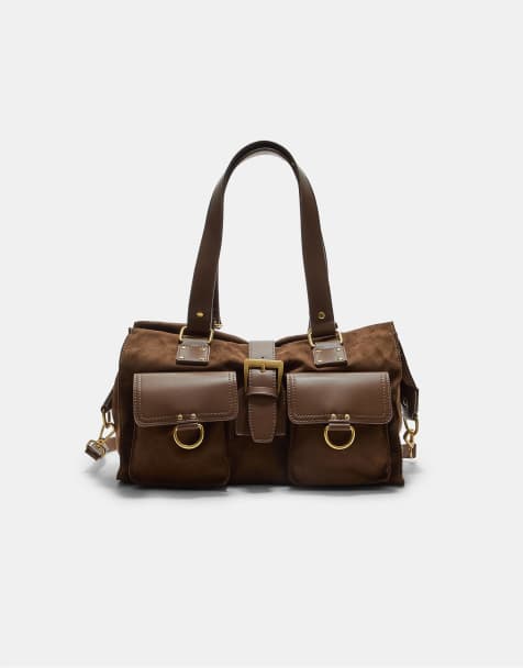 Stradivarius Shoulder bag with pockets in brown - view 1