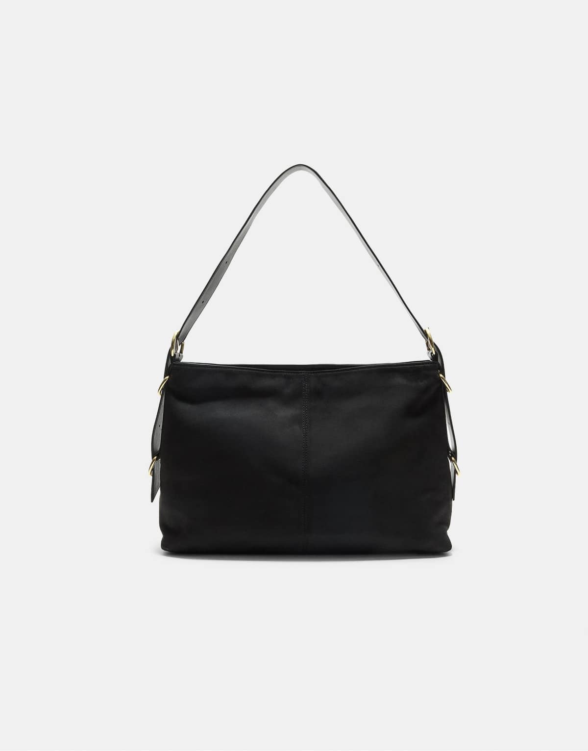 Stradivarius Shoulder bag with rings in black