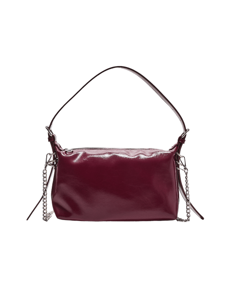 Stradivarius shoulder bag with strap detail in burgundy - view 1