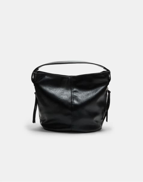 Stradivarius Shoulder bag with zip in black - view 1
