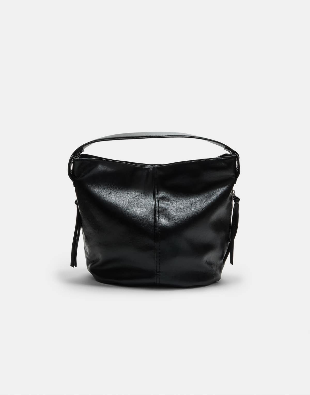 Stradivarius Shoulder bag with zip in black