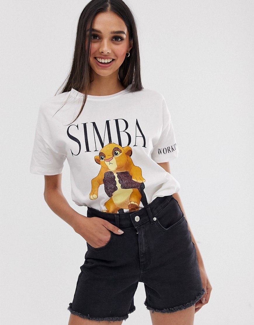 Stradivarius – Simba – Vit t-shirt