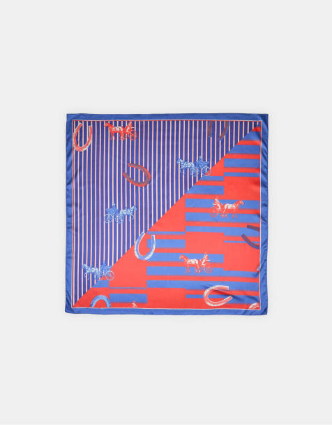 Stradivarius - Sjaaltje met hoefijzerdesign in blauw - view 1