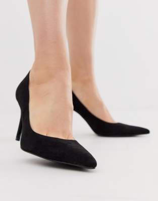 asos black court shoes