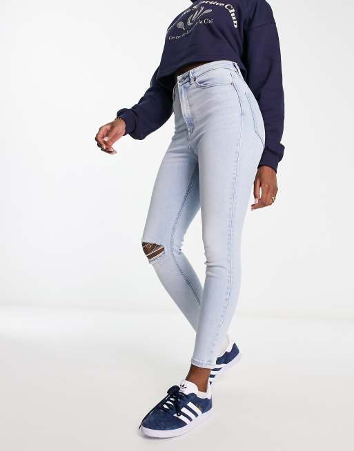 Stradivarius super high waist skinny jean in grey