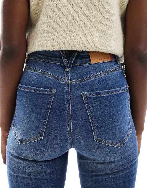 Stradivarius – Skinny-Jeans in verwaschenem Mittelblau mit superhohem Bund, 4 von 5