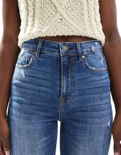 Stradivarius – Skinny-Jeans in verwaschenem Mittelblau mit superhohem Bund, 5 von 5