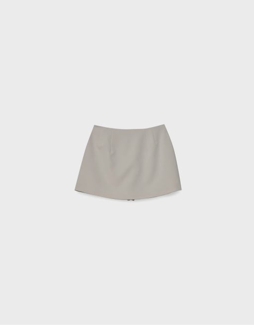 Stradivarius Skort with side slit in brown, 7 of 7