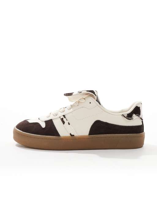 Stradivarius – Skórzane buty sportowe we wzór w krowie łaty, 2 z 5