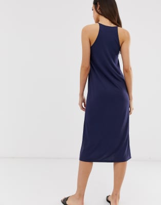 sleeveless jersey midi dress