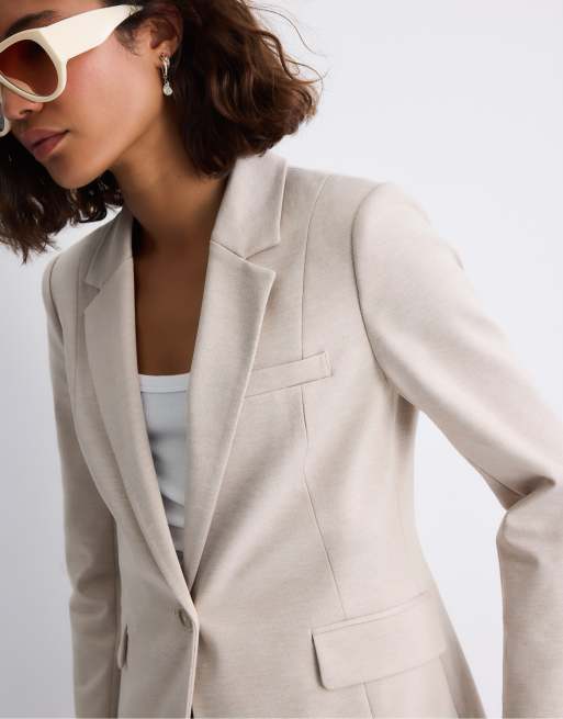 Stradivarius - Slim-fit blazer in vanille, 4 van 4