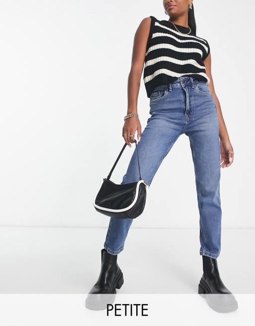 Stradivarius - Slim fit mom jeans met stretch in authentiek blauw