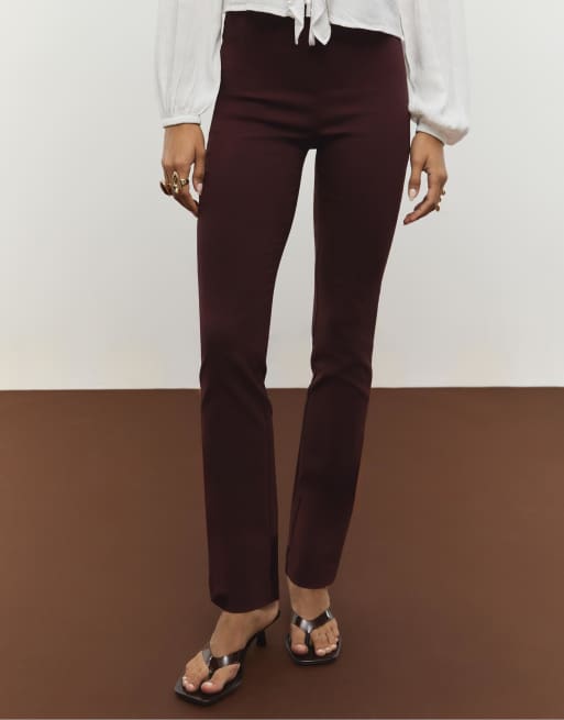 Stradivarius Slim fit trousers in brown, 2 of 4
