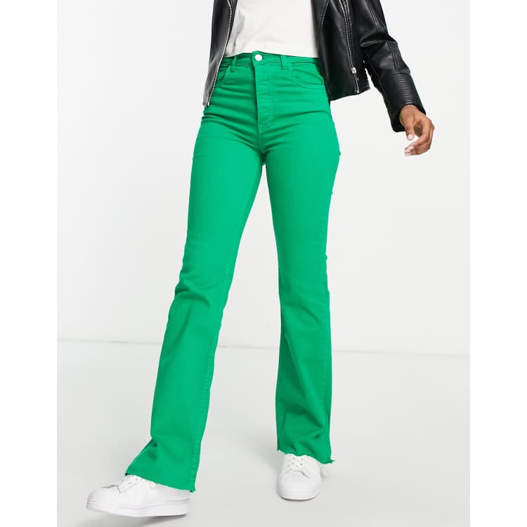 Green store flare jeans