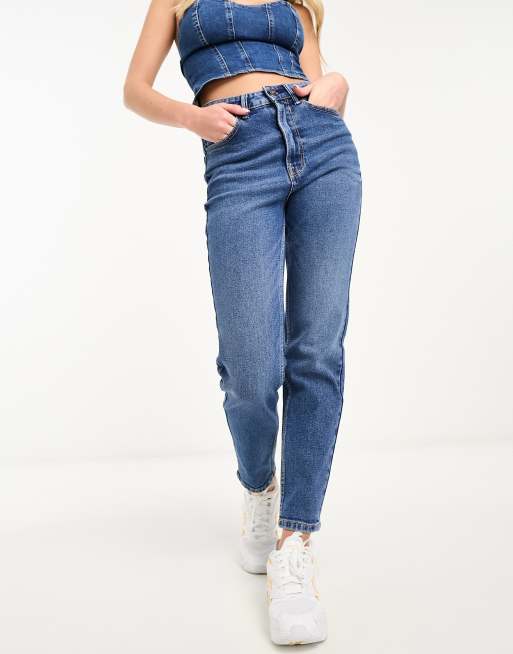 Stretchy high waisted cheap mom jeans