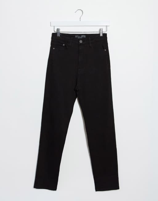 stradivarius black mom jeans