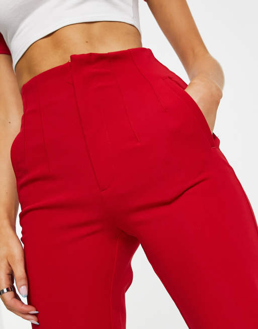 Pantalon rouge stradivarius new arrivals