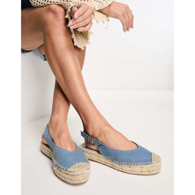 basen samarbejde amme Stradivarius sling back espadrilles in denim | ASOS