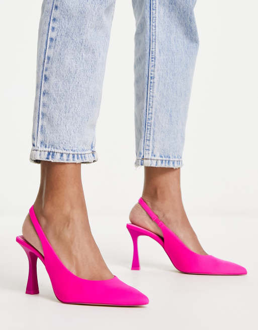 Stradivarius slingback court shoe in pink