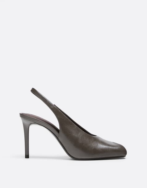 Stradivarius Slingback court shoes in grey - view 1