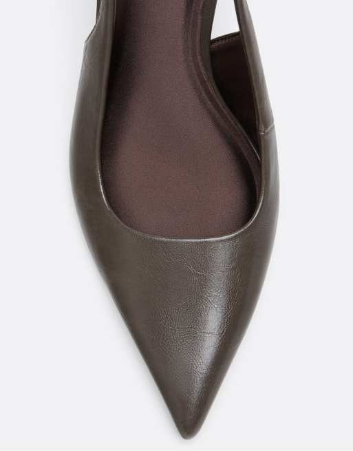 Stradivarius slingback hakken in bruin, 6 van 7