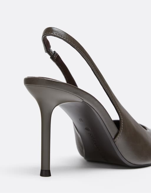 Stradivarius slingback hakken in bruin, 7 van 7
