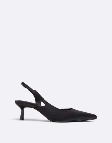 Stradivarius slingback hakken in zwart - view 1