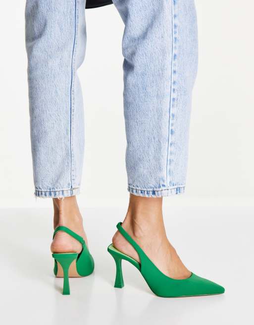 Green store slingback shoes