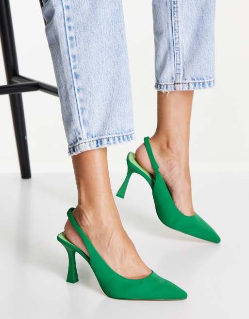 Green heeled sale shoes