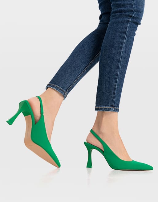 Green 2024 slingback pumps